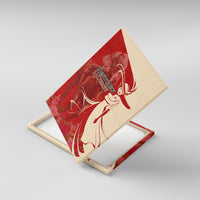 Kentucky Racing Horses Derby Hat Girl Canvas Wall Art Red Color - Wonder Print Shop