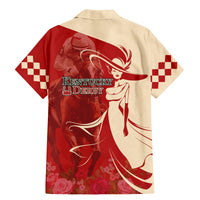 Kentucky Racing Horses Derby Hat Girl Family Matching Mermaid Dress and Hawaiian Shirt Red Color - Wonder Print Shop