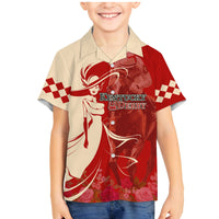 Kentucky Racing Horses Derby Hat Girl Family Matching Mermaid Dress and Hawaiian Shirt Red Color - Wonder Print Shop