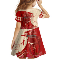 Kentucky Racing Horses Derby Hat Girl Family Matching Short Sleeve Bodycon Dress and Hawaiian Shirt Red Color - Wonder Print Shop