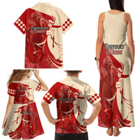 Kentucky Racing Horses Derby Hat Girl Family Matching Tank Maxi Dress and Hawaiian Shirt Red Color - Wonder Print Shop