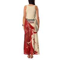 Kentucky Racing Horses Derby Hat Girl Family Matching Tank Maxi Dress and Hawaiian Shirt Red Color - Wonder Print Shop