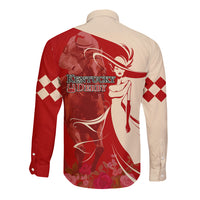 Kentucky Racing Horses Derby Hat Girl Long Sleeve Button Shirt Red Color - Wonder Print Shop