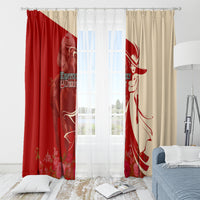 Kentucky Racing Horses Derby Hat Girl Window Curtain Red Color - Wonder Print Shop