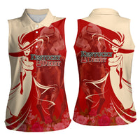 Kentucky Racing Horses Derby Hat Girl Women Sleeveless Polo Shirt Red Color - Wonder Print Shop