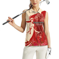 Kentucky Racing Horses Derby Hat Girl Women Sleeveless Polo Shirt Red Color - Wonder Print Shop
