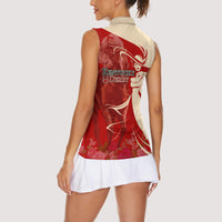 Kentucky Racing Horses Derby Hat Girl Women Sleeveless Polo Shirt Red Color - Wonder Print Shop