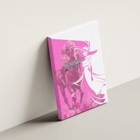 Kentucky Racing Horses Derby Hat Girl Canvas Wall Art Pink Color - Wonder Print Shop