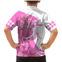 Kentucky Racing Horses Derby Hat Girl Family Matching Mermaid Dress and Hawaiian Shirt Pink Color - Wonder Print Shop