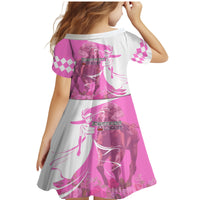Kentucky Racing Horses Derby Hat Girl Family Matching Mermaid Dress and Hawaiian Shirt Pink Color - Wonder Print Shop
