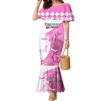 Kentucky Racing Horses Derby Hat Girl Family Matching Mermaid Dress and Hawaiian Shirt Pink Color - Wonder Print Shop