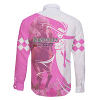 Kentucky Racing Horses Derby Hat Girl Family Matching Off Shoulder Maxi Dress and Hawaiian Shirt Pink Color - Wonder Print Shop