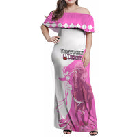 Kentucky Racing Horses Derby Hat Girl Family Matching Off Shoulder Maxi Dress and Hawaiian Shirt Pink Color - Wonder Print Shop