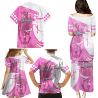 Kentucky Racing Horses Derby Hat Girl Family Matching Puletasi and Hawaiian Shirt Pink Color - Wonder Print Shop