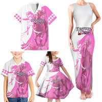 Kentucky Racing Horses Derby Hat Girl Family Matching Tank Maxi Dress and Hawaiian Shirt Pink Color - Wonder Print Shop
