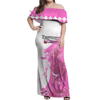 Kentucky Racing Horses Derby Hat Girl Off Shoulder Maxi Dress Pink Color - Wonder Print Shop