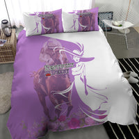 Kentucky Racing Horses Derby Hat Girl Bedding Set Purple Color - Wonder Print Shop