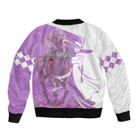Kentucky Racing Horses Derby Hat Girl Bomber Jacket Purple Color - Wonder Print Shop