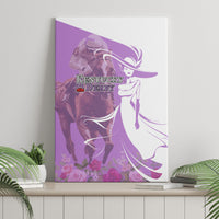 Kentucky Racing Horses Derby Hat Girl Canvas Wall Art Purple Color - Wonder Print Shop