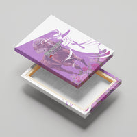 Kentucky Racing Horses Derby Hat Girl Canvas Wall Art Purple Color - Wonder Print Shop