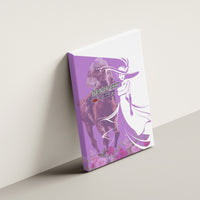 Kentucky Racing Horses Derby Hat Girl Canvas Wall Art Purple Color - Wonder Print Shop