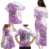 Kentucky Racing Horses Derby Hat Girl Family Matching Puletasi and Hawaiian Shirt Purple Color - Wonder Print Shop