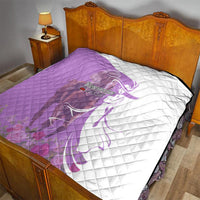 Kentucky Racing Horses Derby Hat Girl Quilt Purple Color - Wonder Print Shop