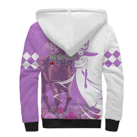 Kentucky Racing Horses Derby Hat Girl Sherpa Hoodie Purple Color - Wonder Print Shop