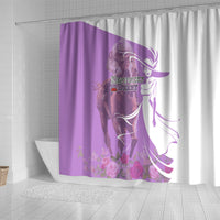 Kentucky Racing Horses Derby Hat Girl Shower Curtain Purple Color