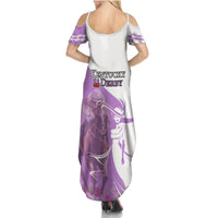 Kentucky Racing Horses Derby Hat Girl Summer Maxi Dress Purple Color - Wonder Print Shop