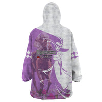 Kentucky Racing Horses Derby Hat Girl Wearable Blanket Hoodie Purple Color - Wonder Print Shop