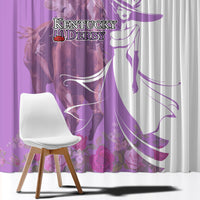 Kentucky Racing Horses Derby Hat Girl Window Curtain Purple Color - Wonder Print Shop