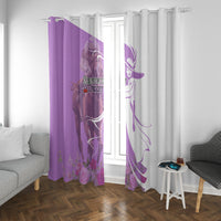 Kentucky Racing Horses Derby Hat Girl Window Curtain Purple Color - Wonder Print Shop