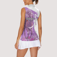 Kentucky Racing Horses Derby Hat Girl Women Sleeveless Polo Shirt Purple Color - Wonder Print Shop
