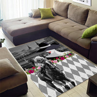 Kentucky Racing Horses Derby Hat Lady Area Rug Churchill Downs and Roses Grayscale - Wonder Print Shop