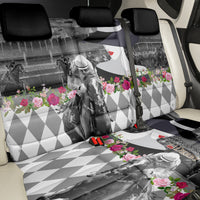 Kentucky Racing Horses Derby Hat Lady Back Car Seat Cover Churchill Downs and Roses Grayscale - Wonder Print Shop