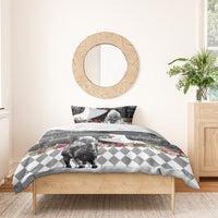 Kentucky Racing Horses Derby Hat Lady Bedding Set Churchill Downs and Roses Grayscale - Wonder Print Shop