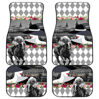 Kentucky Racing Horses Derby Hat Lady Car Mats Churchill Downs and Roses Grayscale - Wonder Print Shop