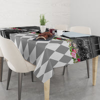 Kentucky Racing Horses Derby Hat Lady Tablecloth Churchill Downs and Roses Grayscale - Wonder Print Shop