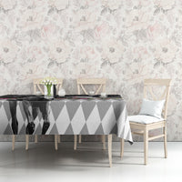 Kentucky Racing Horses Derby Hat Lady Tablecloth Churchill Downs and Roses Grayscale - Wonder Print Shop