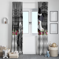 Kentucky Racing Horses Derby Hat Lady Window Curtain Churchill Downs and Roses Grayscale - Wonder Print Shop