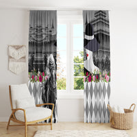 Kentucky Racing Horses Derby Hat Lady Window Curtain Churchill Downs and Roses Grayscale - Wonder Print Shop