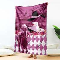 Kentucky Racing Horses Derby Hat Lady Blanket Churchill Downs and Roses Pink Out