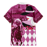 Kentucky Racing Horses Derby Hat Lady Family Matching Mermaid Dress and Hawaiian Shirt Churchill Downs and Roses Pink Out - Wonder Print Shop
