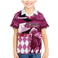 Kentucky Racing Horses Derby Hat Lady Family Matching Mermaid Dress and Hawaiian Shirt Churchill Downs and Roses Pink Out - Wonder Print Shop