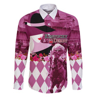 Kentucky Racing Horses Derby Hat Lady Family Matching Short Sleeve Bodycon Dress and Hawaiian Shirt Churchill Downs and Roses Pink Out - Wonder Print Shop
