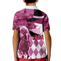 Kentucky Racing Horses Derby Hat Lady Kid Polo Shirt Churchill Downs and Roses Pink Out - Wonder Print Shop