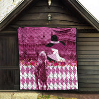 Kentucky Racing Horses Derby Hat Lady Quilt Churchill Downs and Roses Pink Out - Wonder Print Shop