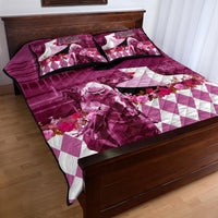 Kentucky Racing Horses Derby Hat Lady Quilt Bed Set Churchill Downs and Roses Pink Out - Wonder Print Shop