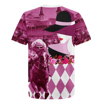 Kentucky Racing Horses Derby Hat Lady Rugby Jersey Churchill Downs and Roses Pink Out - Wonder Print Shop